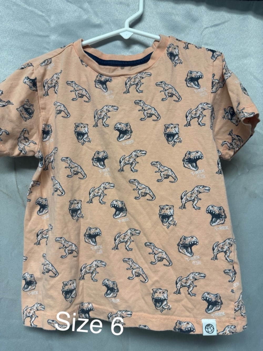 Kids T-Rex Graphic Tee - Peach